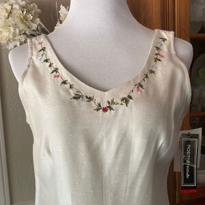 Positive Attitude Sleeveless Embroidered Maxi Dress New With Tags Vintage